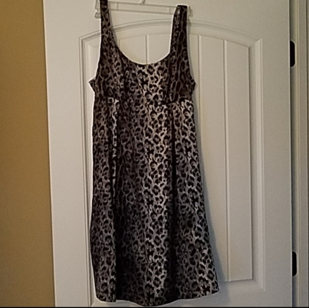 The Limited grey and black satin leopard dress